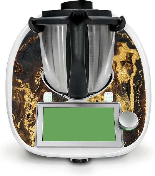 Adesivo protettivo decorativo compatibile con robot da cucina Bimby TM6, accessorio da cucina, impermeabile, autoadesivo RX042 (16 polvere dorata) - 1
