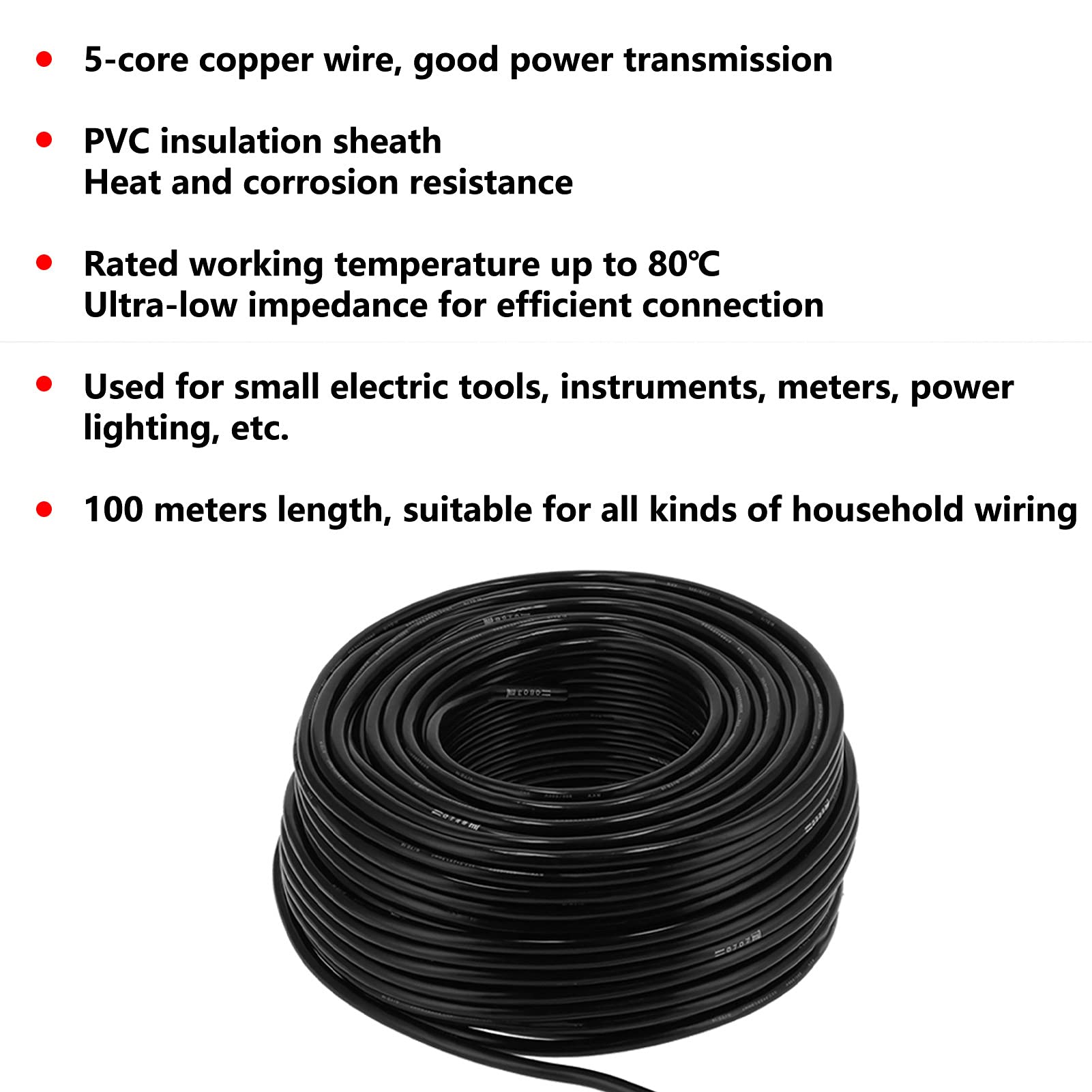 FTVOGUE 5 Cable Eléctrico, 3x2.5+2x1.5mm² Cobre PVC