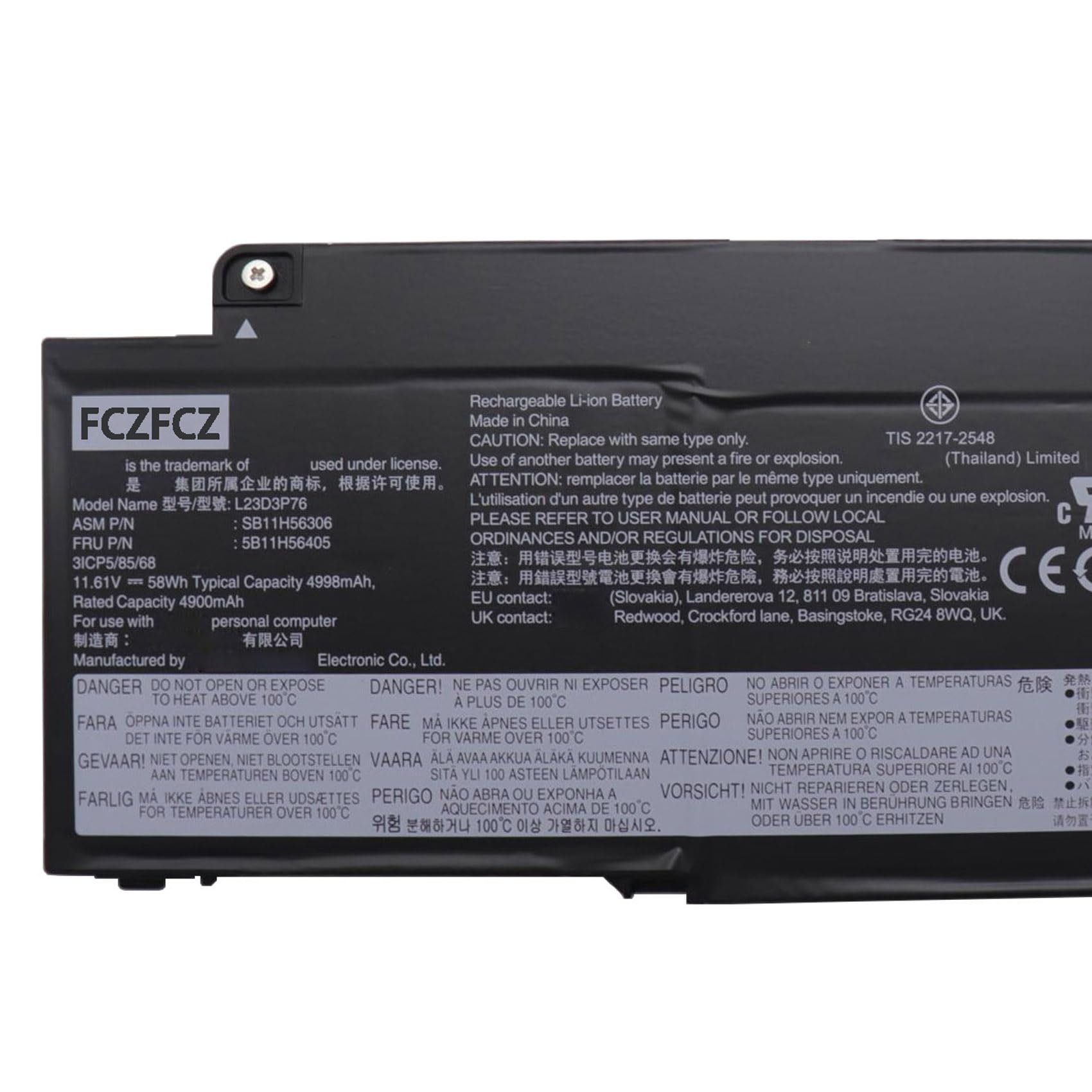 Amazon.com: FCZFCZ L23D3P76 Battery 58Wh 4998mAh Replacement for