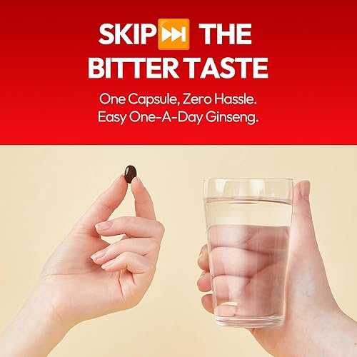 Miniatura 3 de Korean Red Ginseng Extract Capsule Plus - All-in-One Vegan Supplements - Energy Boost & Immune Support, Caffeine Free & Non-GMO (600mg, 30 Capsules)