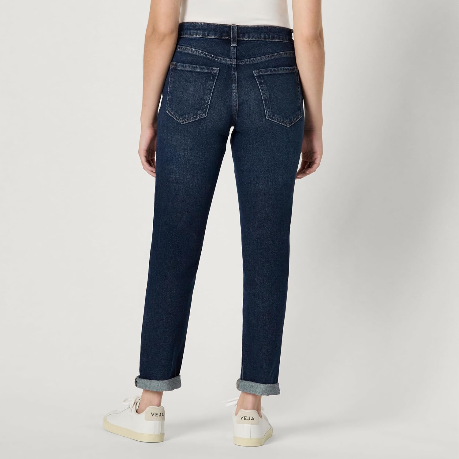 Amazon Essentials Womens Low Stretch Mid-Rise Classic-Roll Boyfriend Crop Jeans - Image 2