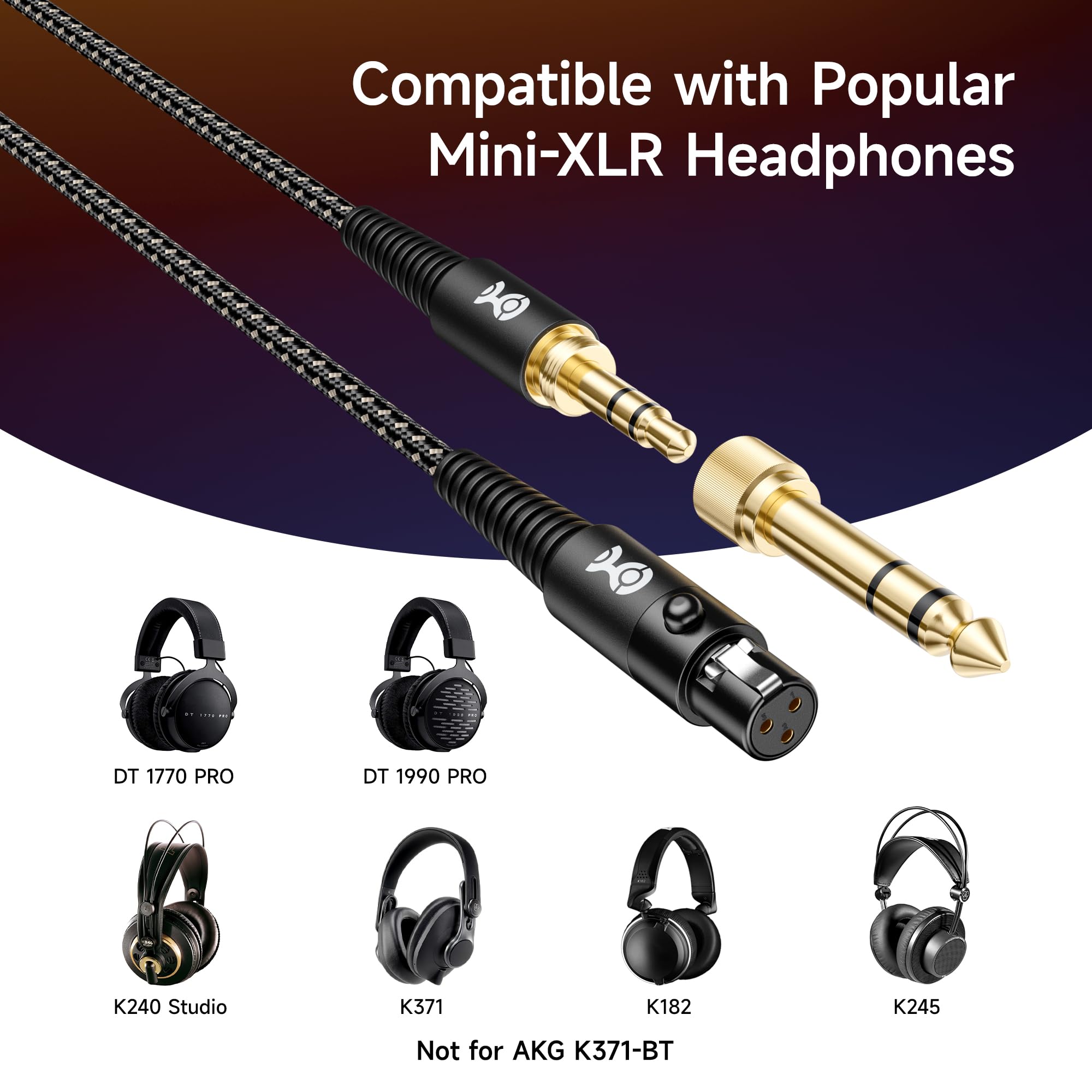 Cable Matters Premium Braided 3.5mm to Mini XLR Headphone Cable 4