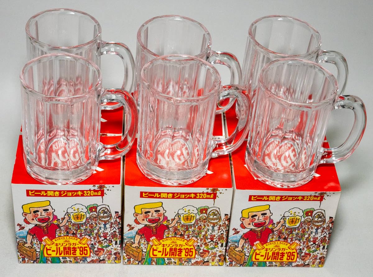 Amazon.co.jp: キリンラガービール開き95記念ジョッキ 320ml 6