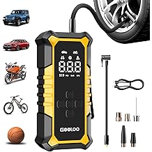 GOOLOO A6 Gear 160 PSI Tire Inflator Portable Air Compressor, 7500mAh Cordless Tire Inflator with Digital Pressure Gauge &LED Light, 3X Faster Air Pump for Car Tires, Motorcycles, Bike, Balls