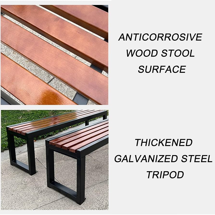 Outdoor Wooden Bench Weatherproof Fir Backless Garden