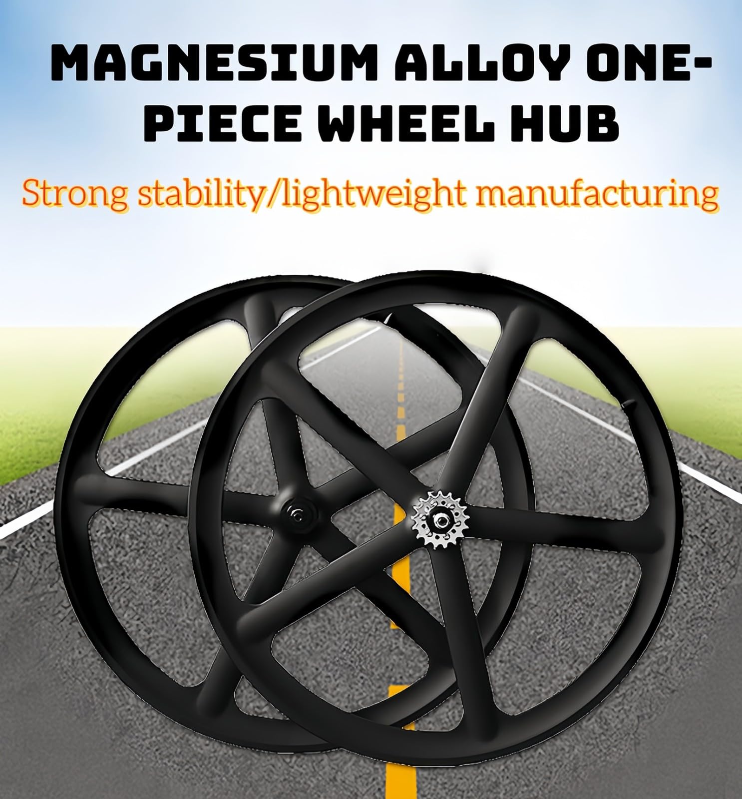 Juego de Ruedas de Aleación de Magnesio de Piñón Fijo 700C, para Bicicleta (23C, 28C), Freno V de Una Sola Velocidad, Apto para Bicicletas de Carretera de Piñón Fijo
