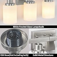 Vista 4 de Bathroom Vanity Light, 4-Light Nickel Modern Bathroom Light Fixtures with Milky White Glass Shade, Wall Lights,Bath Vintage Wall Mounted Lamps for