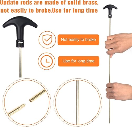 Miniatura 4 de Kit de limpieza universal de pistola, rifle de escopeta Airsoft kit de limpieza para todos los calibres con funda de transporte portátil y paño de