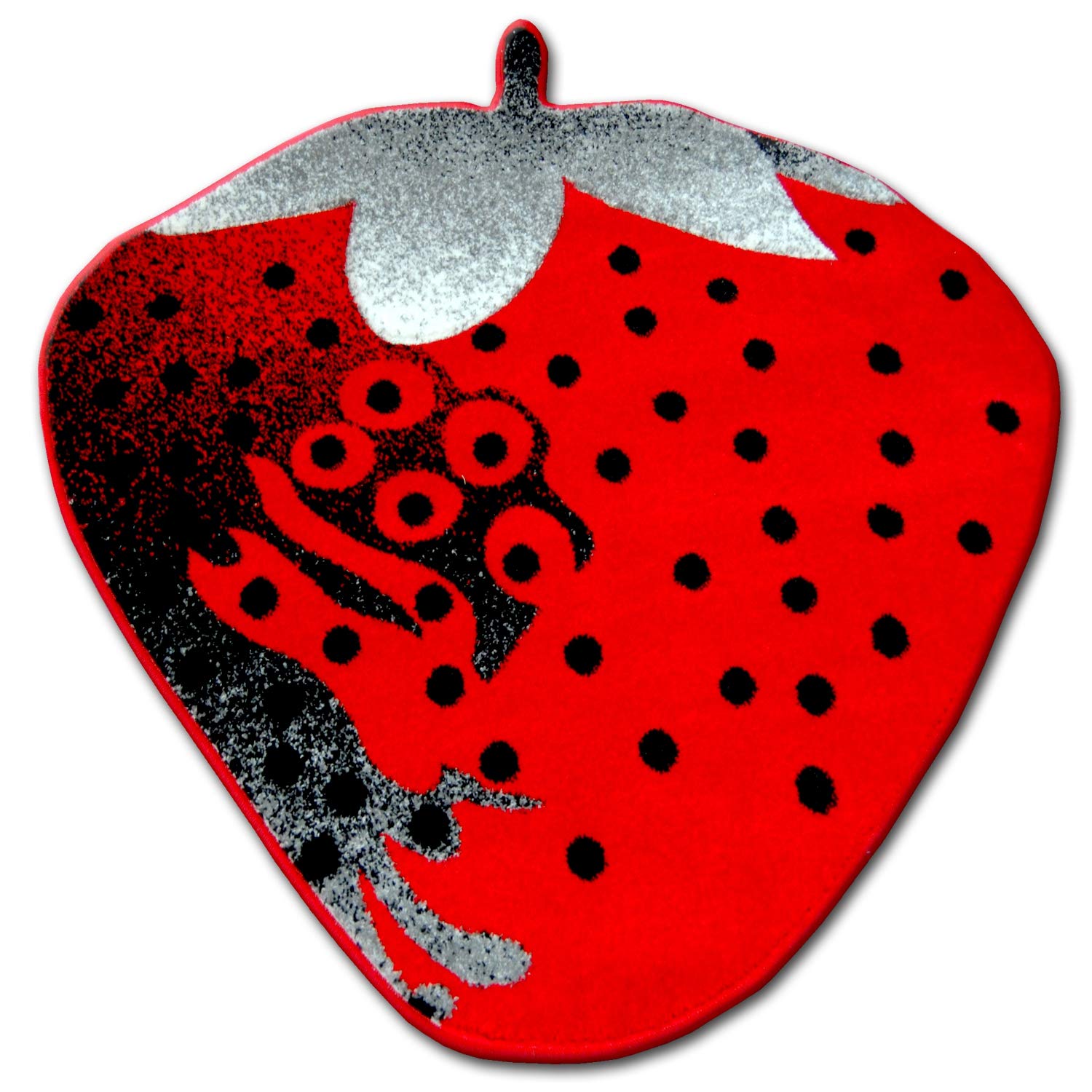 Tapis enfant rouge fraise Happy C298 isolant thermique rond 120cm