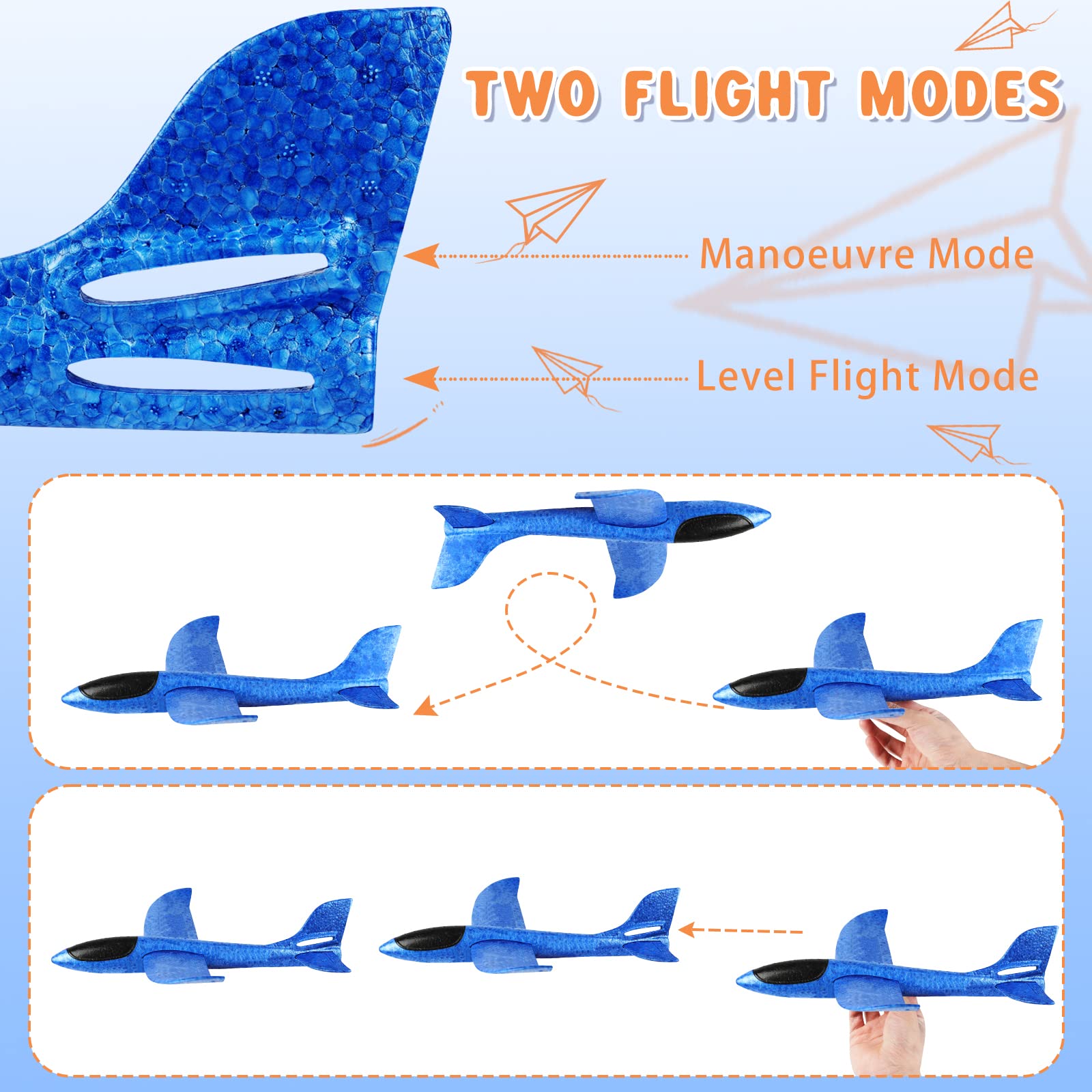 Bcuuozeeing 24 Avions En Polystyrène Planeurs - Lot De 24 Avions Mousse EPP Ultra Légers, Jouet Extérieur Parfait Pour Enfants Dès 5 Ans, Cadeau Anniversaire Garçon Fille