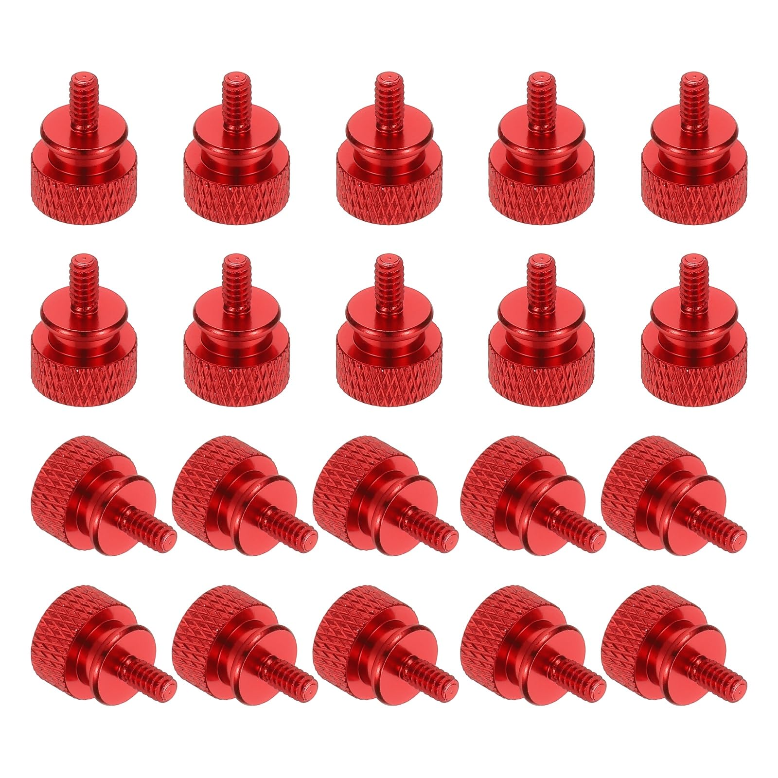 MECCANIXITY 20 Pcs #6-32 x 7mm Knurled Thumb Screw Computer Case Threaded Hand T