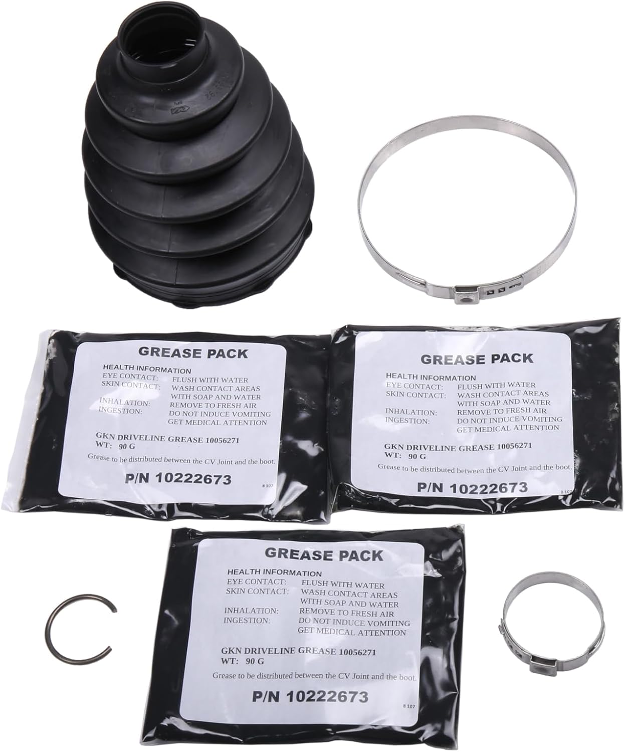 19301961 Rear Wheel Half-Shaft Outer Constant Velocity (CV) Boot Kit with Clamps and Ring