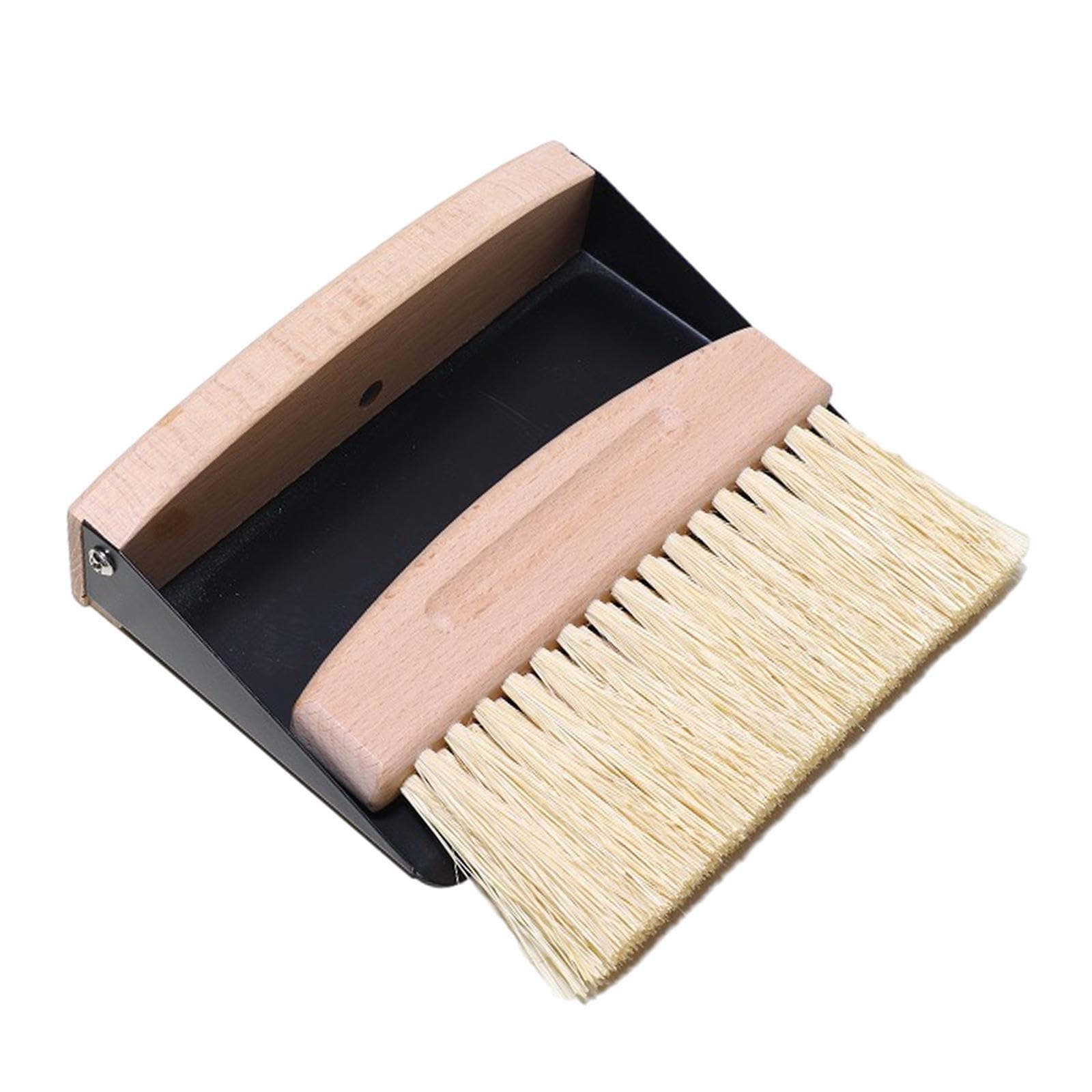 CYDZSRA Mini Handy Dustpan And Broom Set Desktop Cleanup Of Keyboard Dust Snacks And Various Surfaces Desktop Dust Household Versatile Cleaning Tool , black sisal bristles , 15.5x10.5x4cm