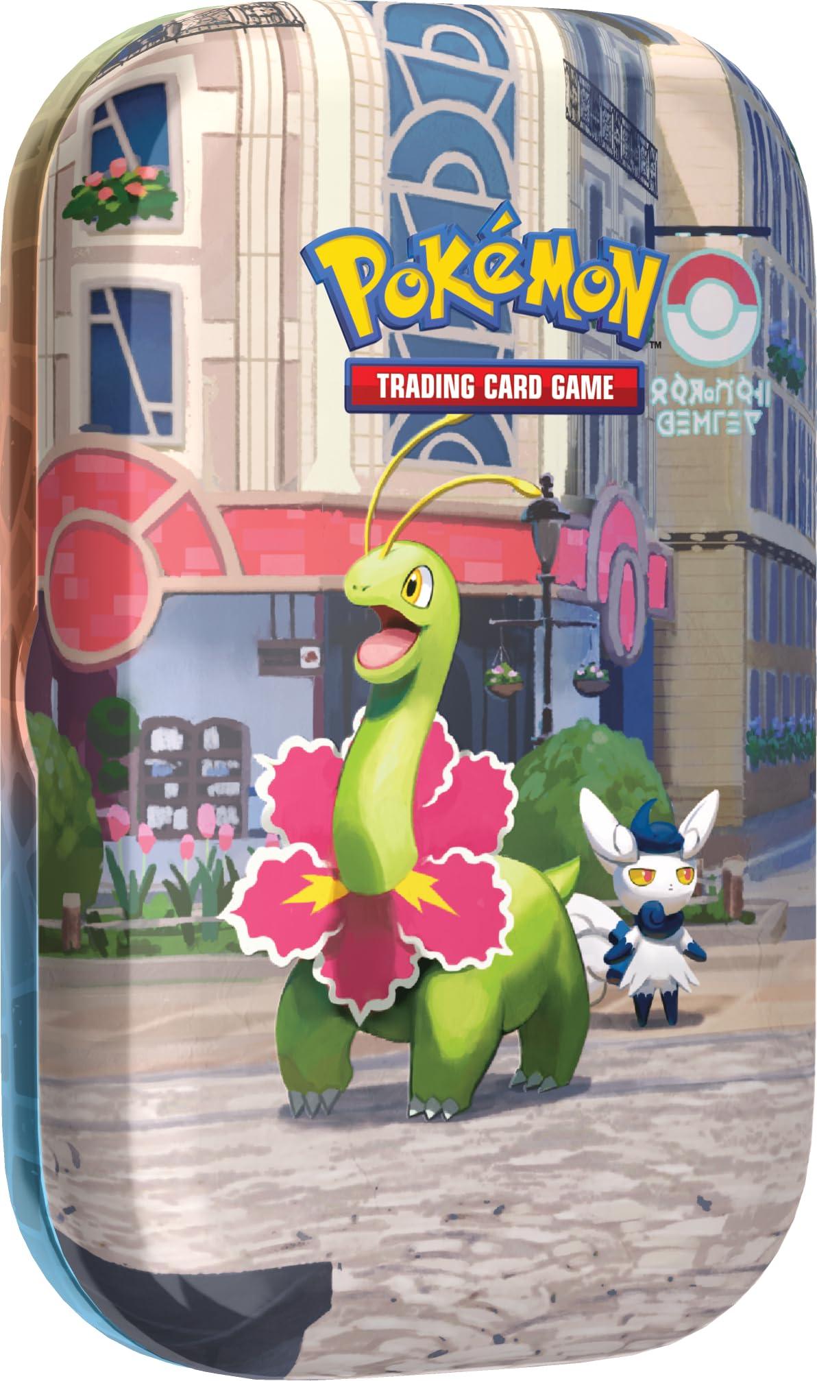 Pokémon TCG: Lumiose City Mini Tin: Meganium & Meowstic (2 booster packs, 1 art card and 1 sticker sheet)