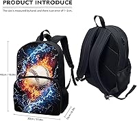 Vista 30 de American Flag Fire Galaxy Pattern Kids Backpack for Boys Girls Elementary Students Bookbag Middle School Bag Lightweight Children Travel Bag