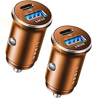 Vista 7 de LISEN Cargador de Coche USB C [2 Pack] [Mini y Metal] Cargador USB para Encendedor de Cigarrillos Carga Rápida [PD QC 3.0] Cargador de Teléfono