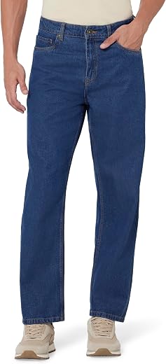 Amazon Brand - Symbol Men 100% Cotton Relaxed Straight Fit Jeans | Casual Denim | Available in Plus Sizes