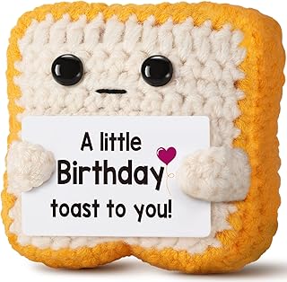 A little Birthday Toast to you - Funny Happy Birthday Gifts for Women, Men, Mom, Dad, Friend, Best Gifts for Her Ideas - Unique Crochet Toast Gift Card - Cute Easter Basket Stuffers for Daughter, Son