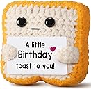A little Birthday Toast to you - Funny Happy Birthday Gifts for Women, Men, Mom, Dad, Friend, Best Gifts for Her Ideas - Unique Crochet Toast Gift Card - Cute Easter Basket Stuffers for Daughter, Son