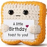 A little Birthday Toast to you - Funny Happy Birthday Gifts for Women, Men, Mom, Dad, Friend, Best Gifts for Her Ideas - Unique Crochet Toast Gift Card - Cute Easter Basket Stuffers for Daughter, Son
