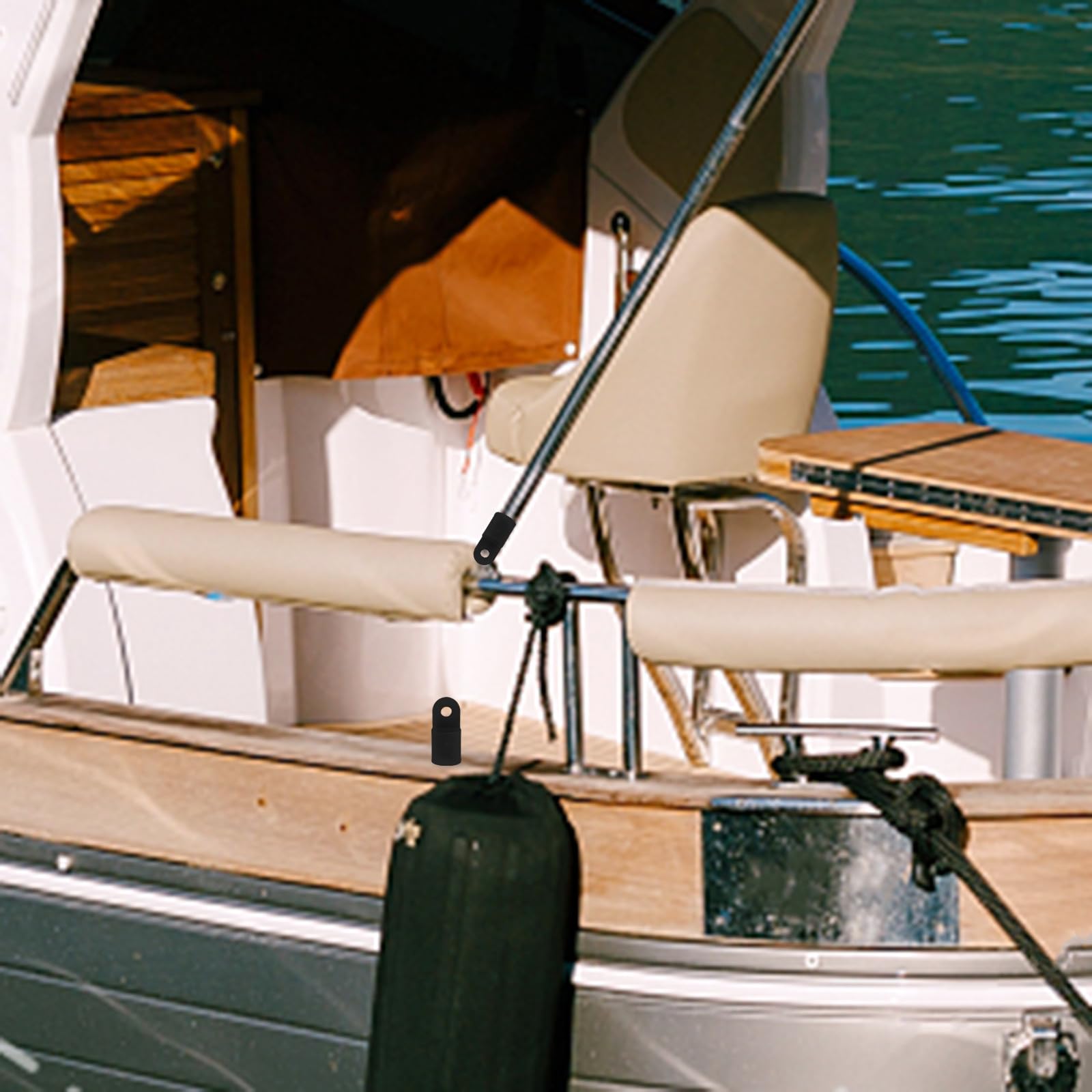 Veemoon Kit de Quincaillerie pour Bimini Bateau 2pcs Embout Noir en Nylon Léger et Facile à Installer pour Tube Diamètre 7/8 Pouces Kayak et Canoë