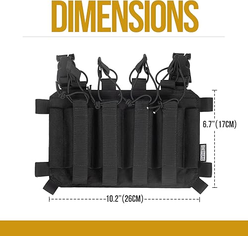 Miniatura 3 de OneTigris SMG - Bolsa de revista con gancho para revistas MP5 MP7 con correas elásticas de retención