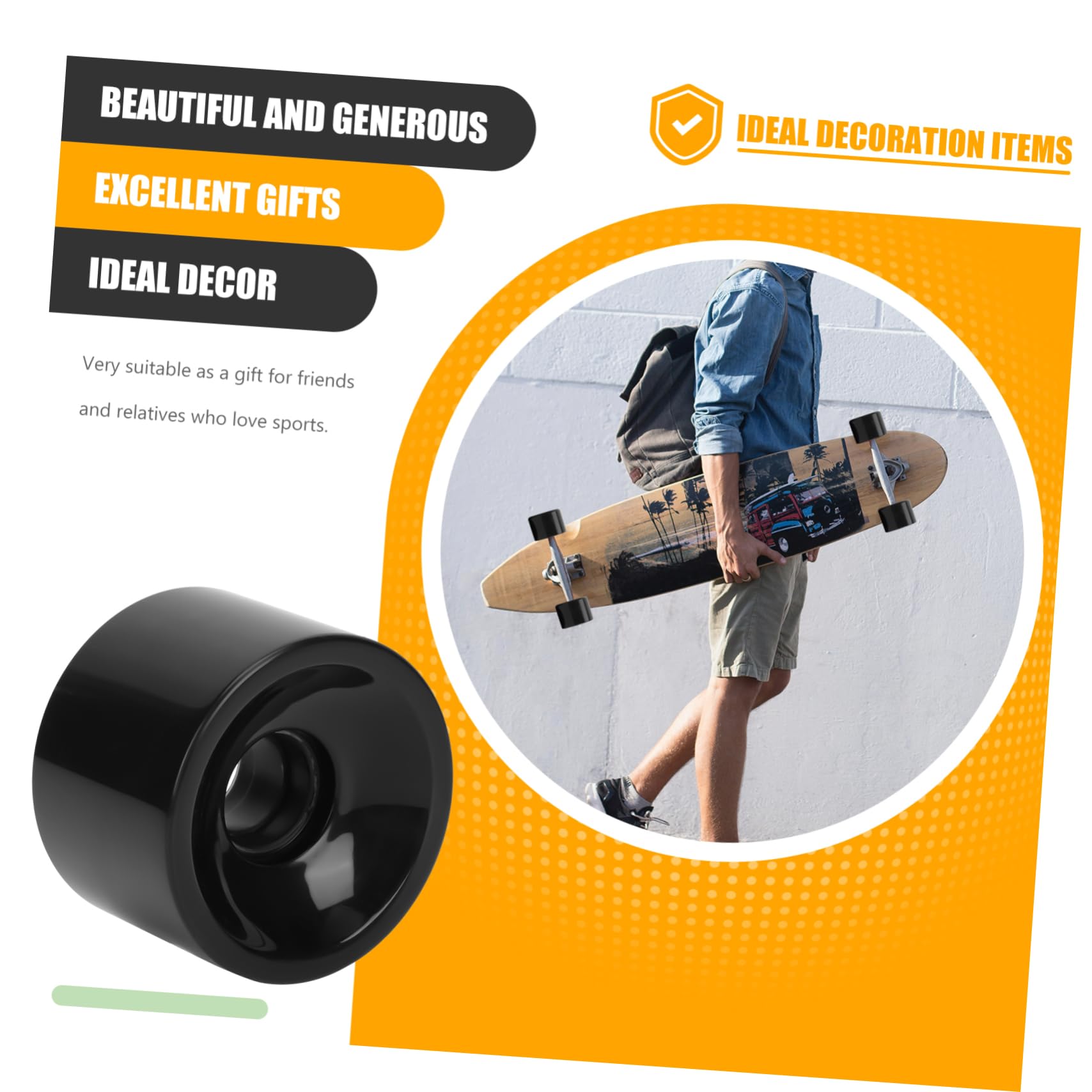 GOOHOCHY Replacement Skateboard Wheels 4 Pcs Pu Wheels for Durable Wear-Resistant Flat Road Vert Ramp Use