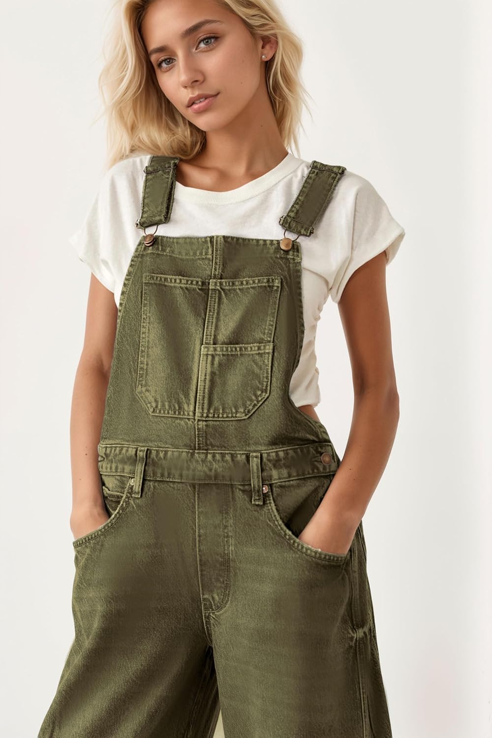 Kedera Women's Denim Overall Casual Straight Wide Leg Bib Jeans Overall Adjustable Straps Denim Romper Stretch Jumpsuits - Image 4