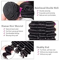 Vista 13 de Aelinsi 3 paquetes de cabello humano virgen brasileño suelto con cierre, grado 12A, sin procesar, con cierre de encaje 4 x 4, parte libre