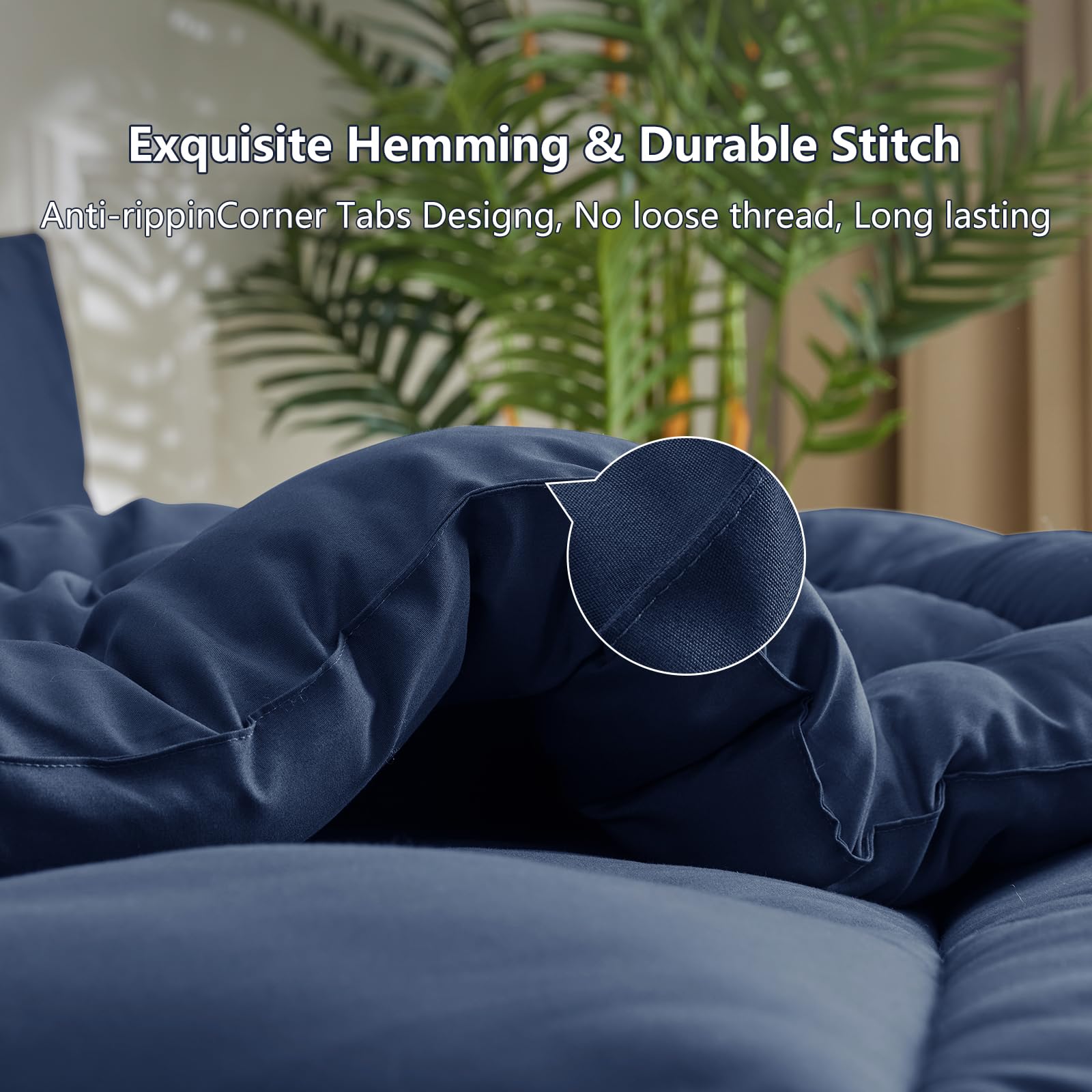 CozyLux Piumino Letto Matrimoniale 240x260 cm per 4 Stagioni, Piumino in Fibra 300 g/m² Autunnale Invernale, Trapunta in Microfibra Morbida e Traspirante, 260x240, Blu Navy