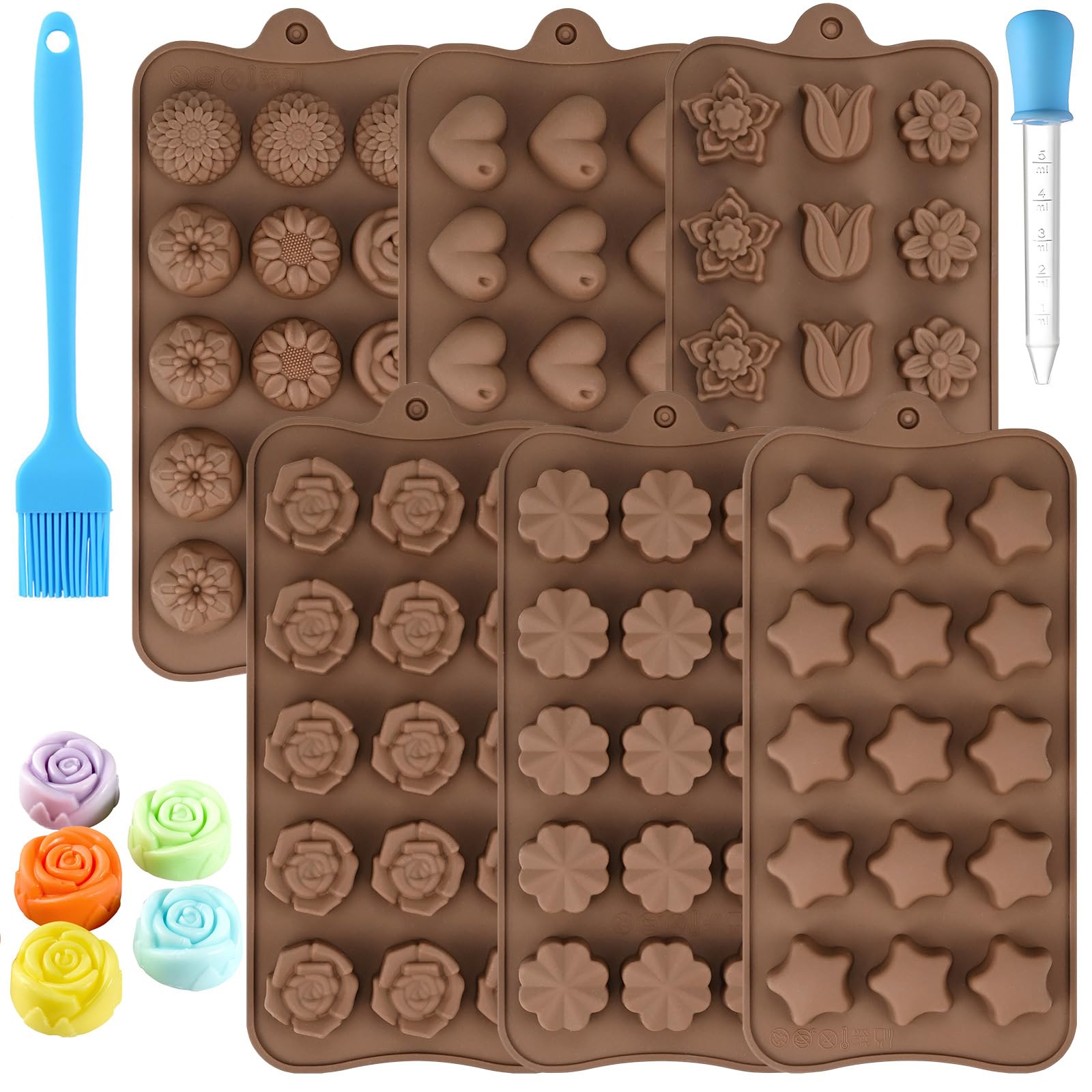 Stampi Per Cioccolato In Silicone - Set Da 6 Forme Con EBook Ricette Gratis