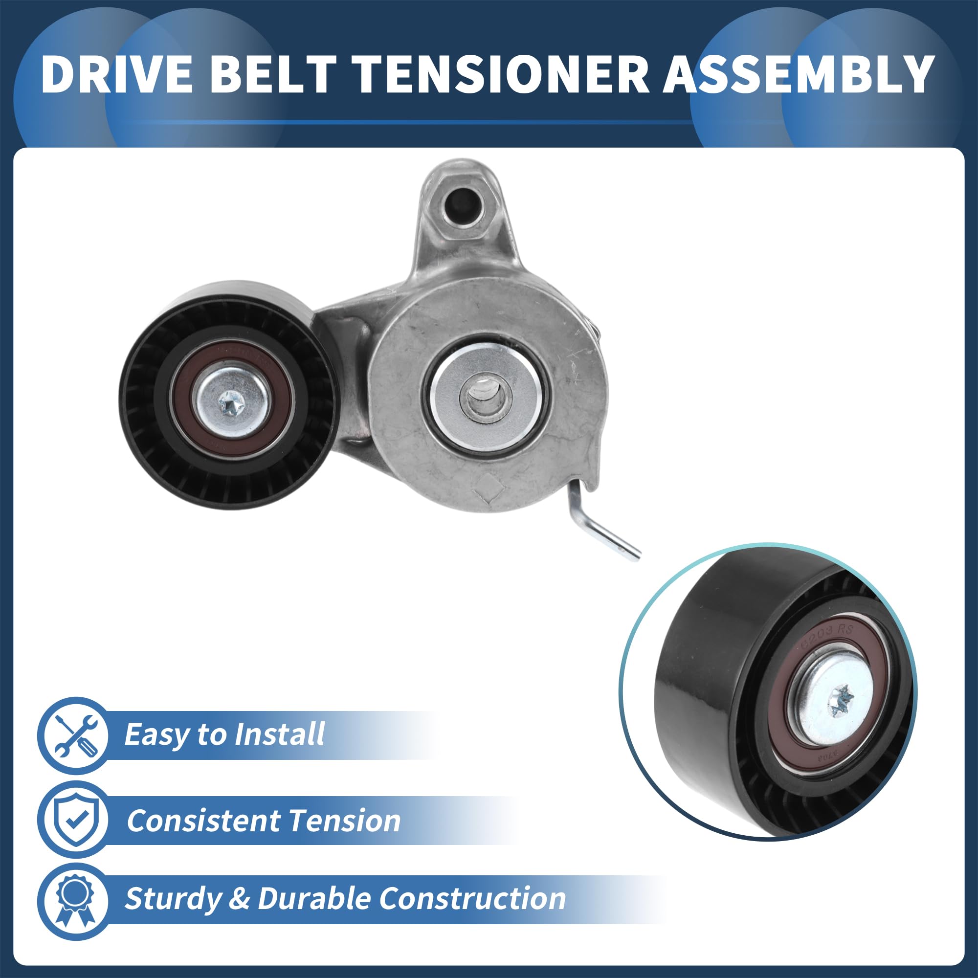 Tensor De Correa Para Ssangyong Actyon 2012-2016 1 Pc | Metal, OE:6732000270/1732000070, Reemplazar Tensor Viejo O Roto, Mantener Tensión Correcta, Reducir Vibración Y Ruido