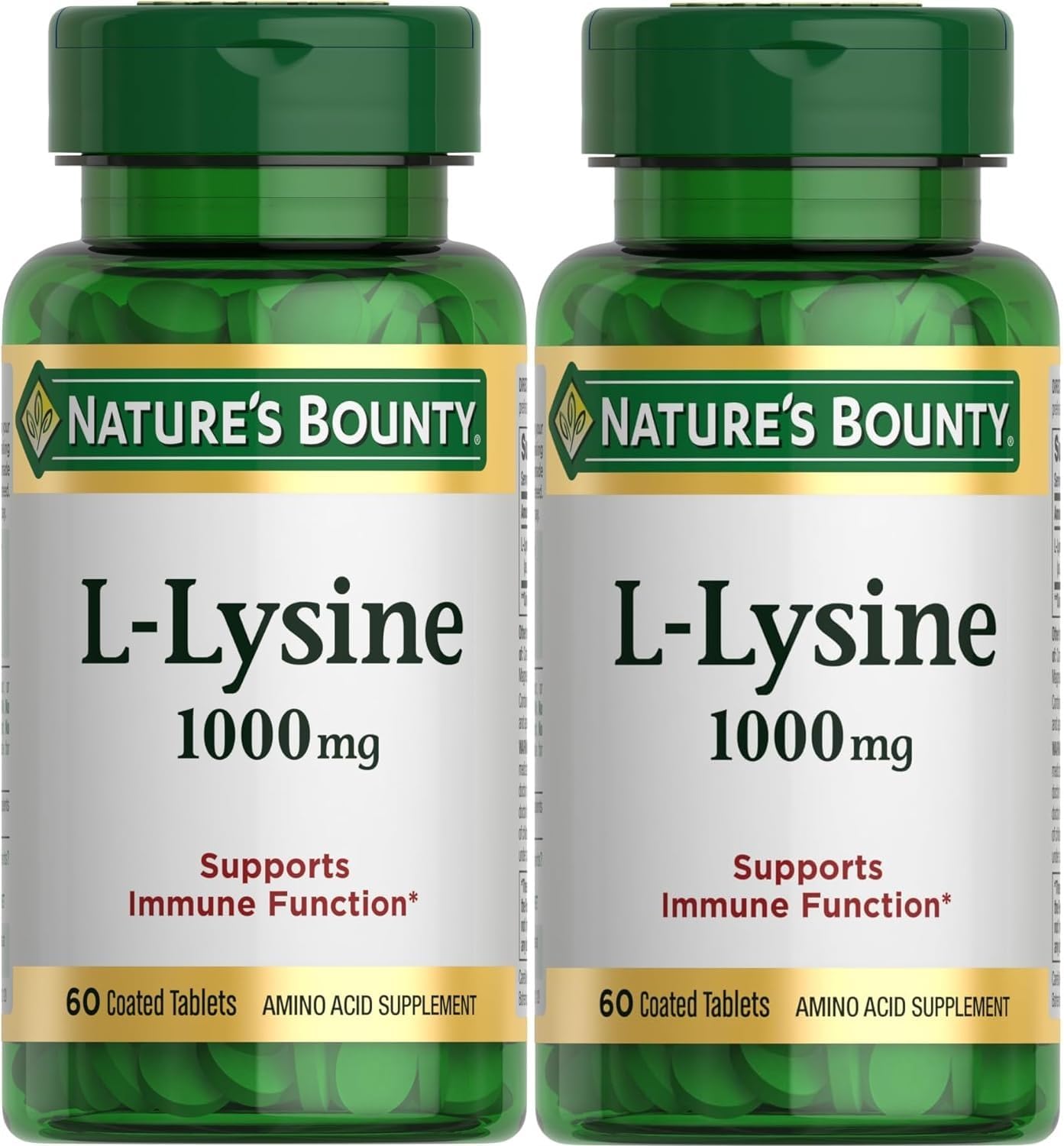 Nature's Bounty L-Lysine 1000 mg Tablets 60 ea (Pack of 6)