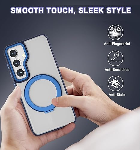 Miniatura 6 de Hensione Funda magnética para Samsung Galaxy S24 Plus, compatible con MagSafe, soporte de anillo giratorio de 360 integrado, delgada, a prueba de