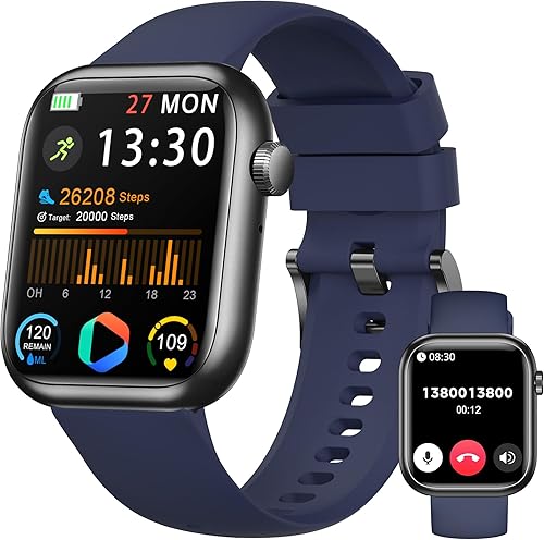 Miniatura 16 de Reloj inteligente para hombres y mujeres (Responder/Realizar llamada), reloj de fitness de 1.83" con frecuencia cardíaca/presión arterial/oxígeno en
