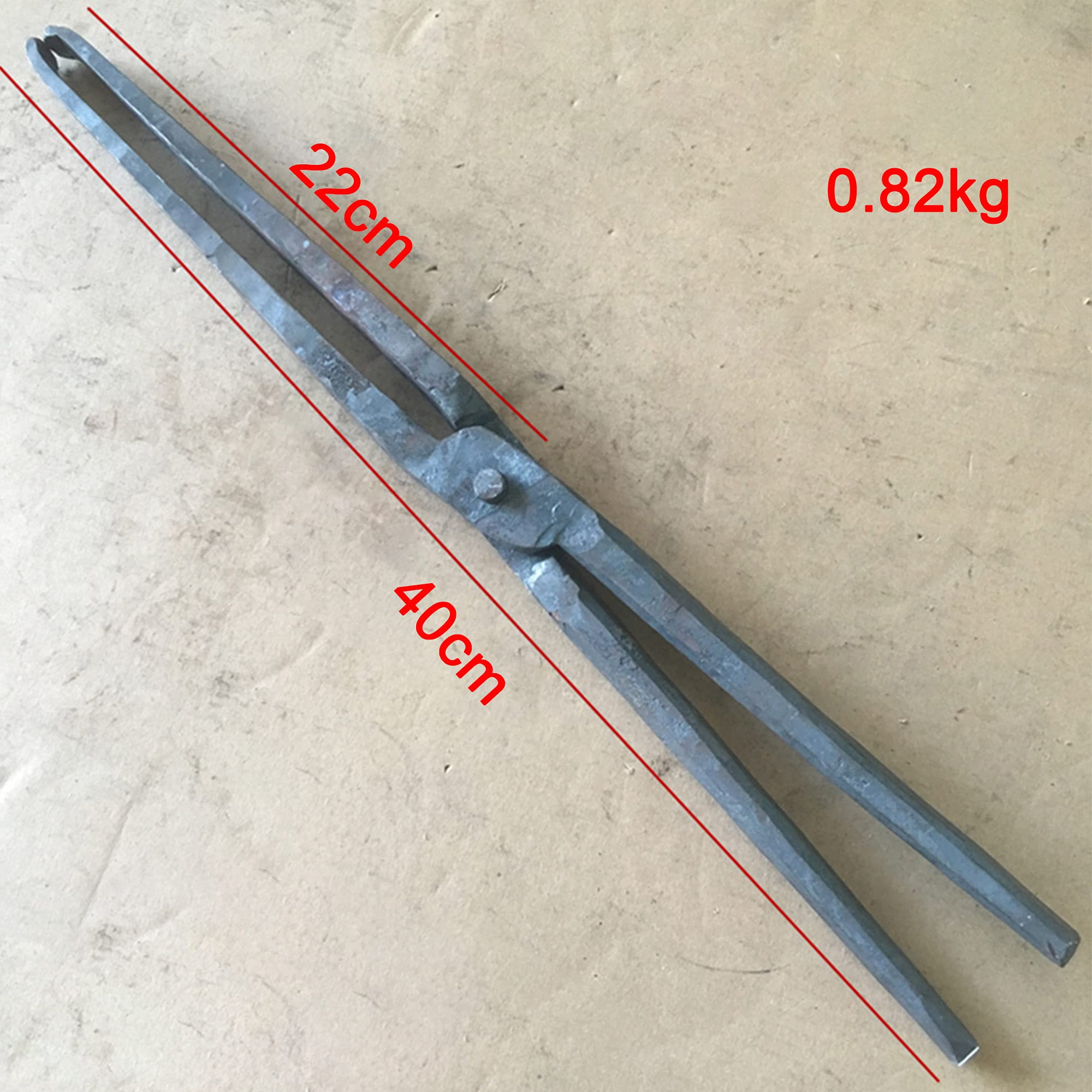 Tenaza de forja Pinzas de herrero Pinzas de herrero de punta plana 40cm 0.82kg Tenaza de forja para la fabricación de cuchillos Ingeniero Herrero Forja Yunque