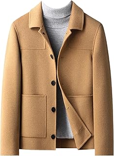 Chaqueta de lana para hombre de estilo empresarial corto de un solo color para el invierno