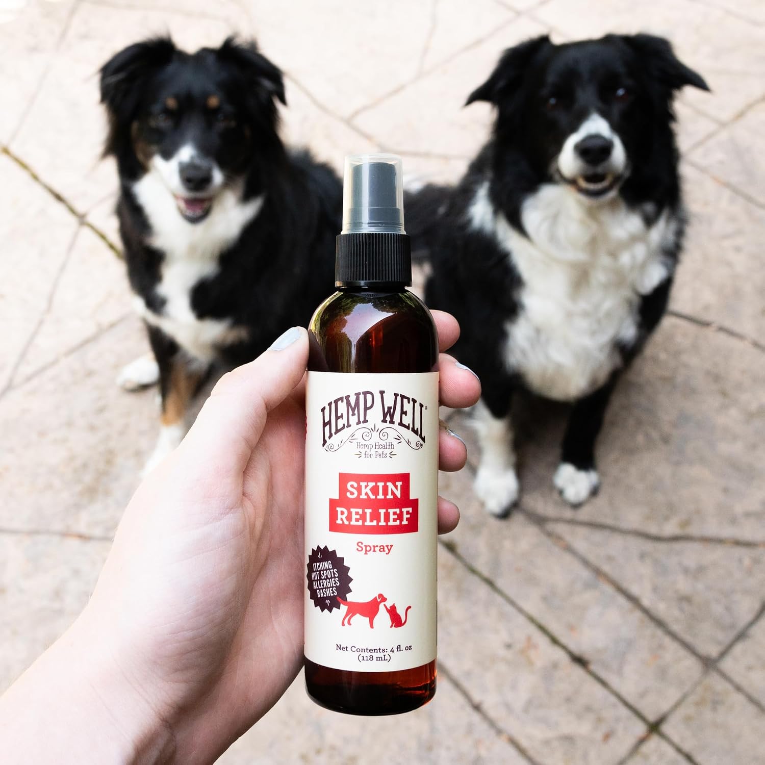 Hemp Well Skin Itch Relief Spray for Dogs and Cats - Hemp Seed Oil, Witch Hazel, Rosemary Oil