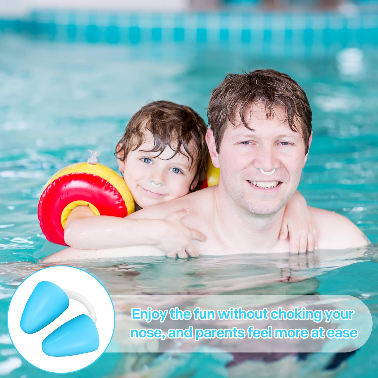 Nadar Nariz Plug, Pinza Nariz Natación Adulto Niños, Pinzas Natacion Nariz, Protector Nariz Silicona Tapón Nariz, Clip de Nariz para Natación con Caja, para Principiantes