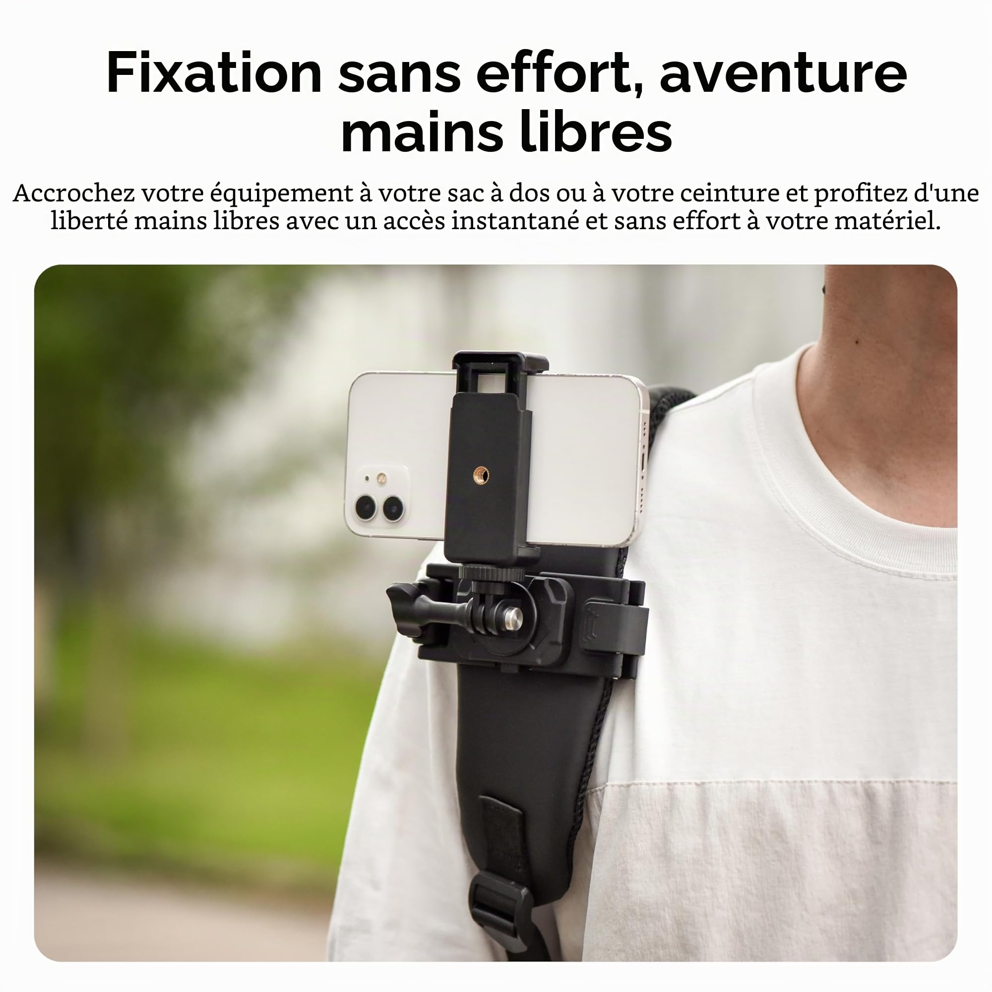 STARTRC VCR Selfie Stick Holster Sac à Dos Sangle Clip Support pour Insta 360 X5 X4 Go Ultra ACE Pro 2 Réglable Quick Release pour Pro Hero 13 12 Max 2 pour DJI Osmo Nano Action 5 Accessoires