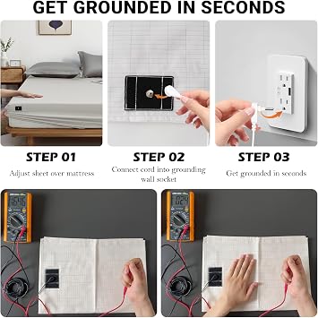 Grounding Sheets 90% Cotton 10% Silver Fiber,Grounded Bed Sheet, Deep Pocket Grounded Bed Sheet, Improve Sleep (King)