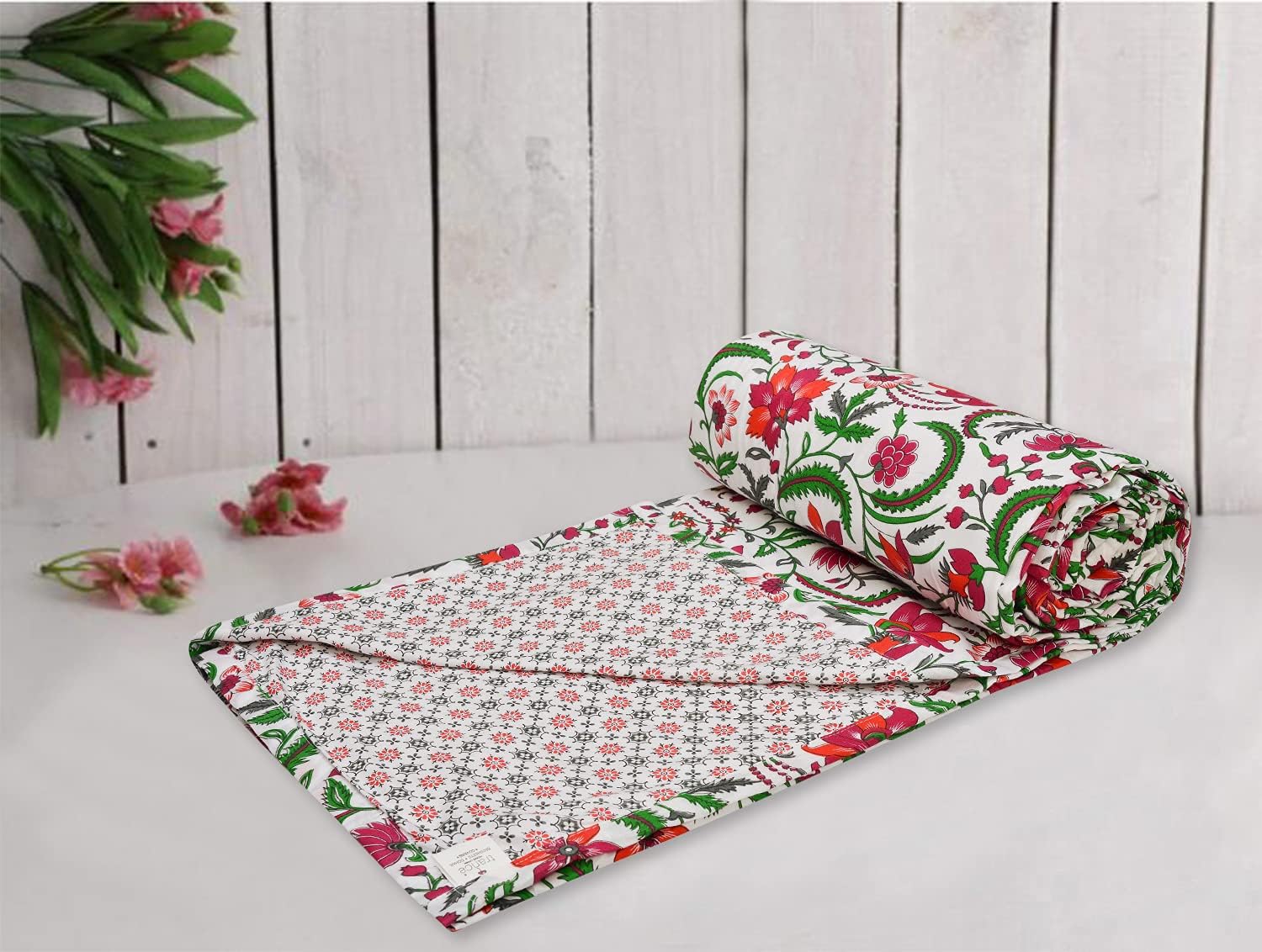 Trance Home Linen 150 GSM Cotton, Malmal Single Dohar (56"X90", Firdaus Red)