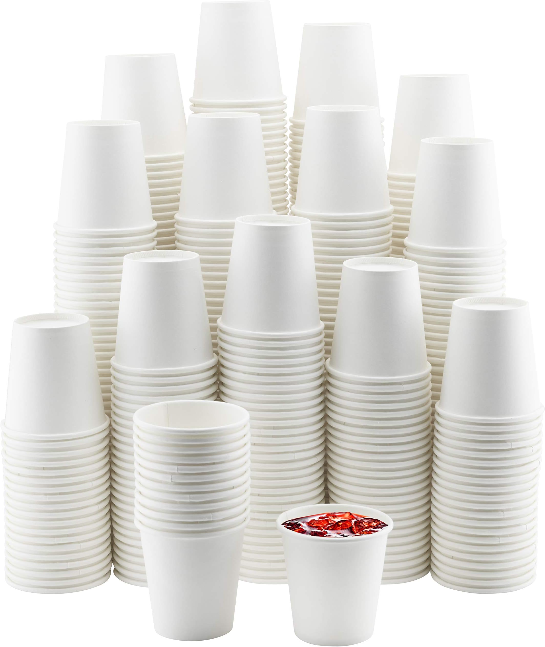 NYHI 500 Pack 6 oz White Small Disposable Paper Coffee Cups Hot Cold Beverage Drinking Cup for Water Juice Espresso Tea Ideal for Water Coolers Party