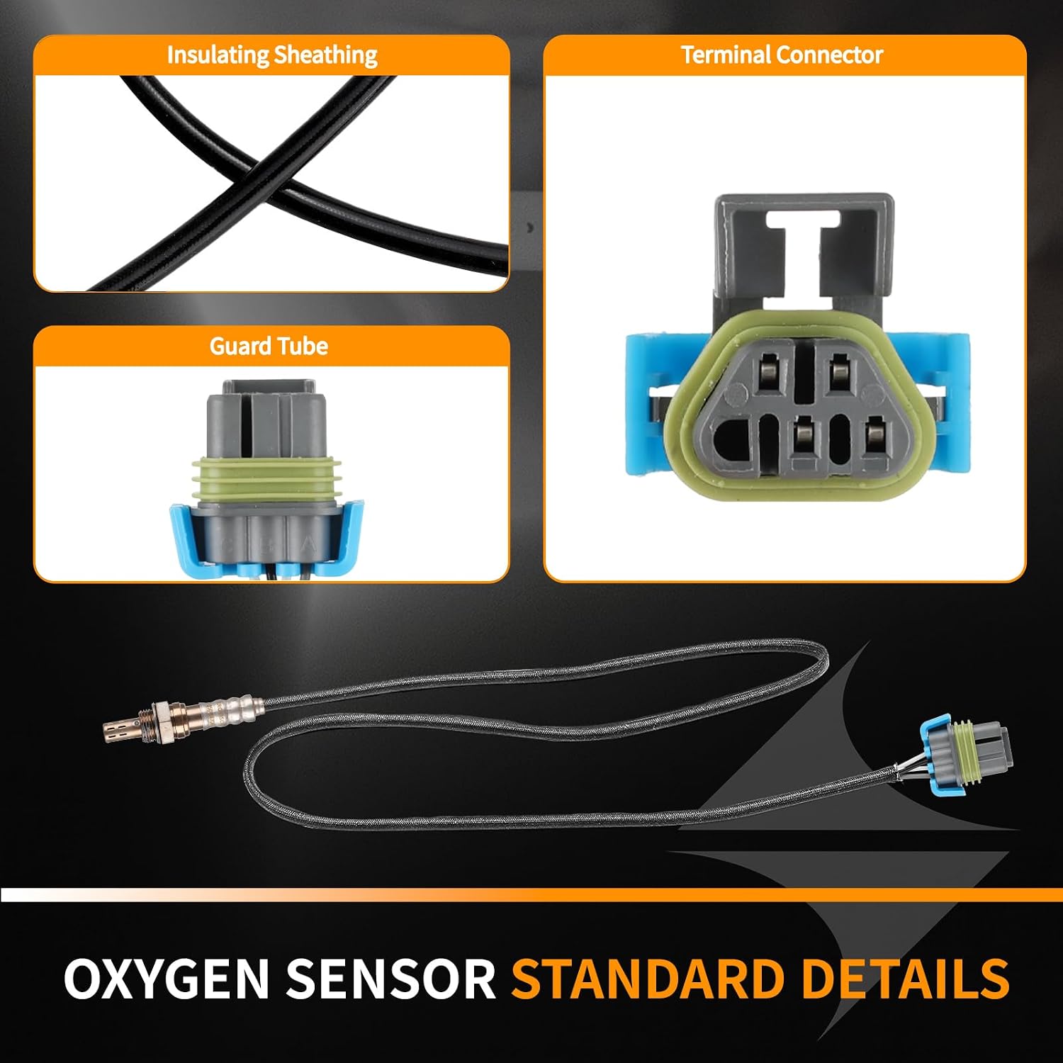 Oxygen O2 Sensor 250-24698 250-24708 Upstream & Downstream Set of 2 - Compatible with Chevrolet Colorado, Trailblazer & GMC Envoy, Canyon & Saab 9-7X & Buick Rainier & Isuzu - # 12592591 12592592
