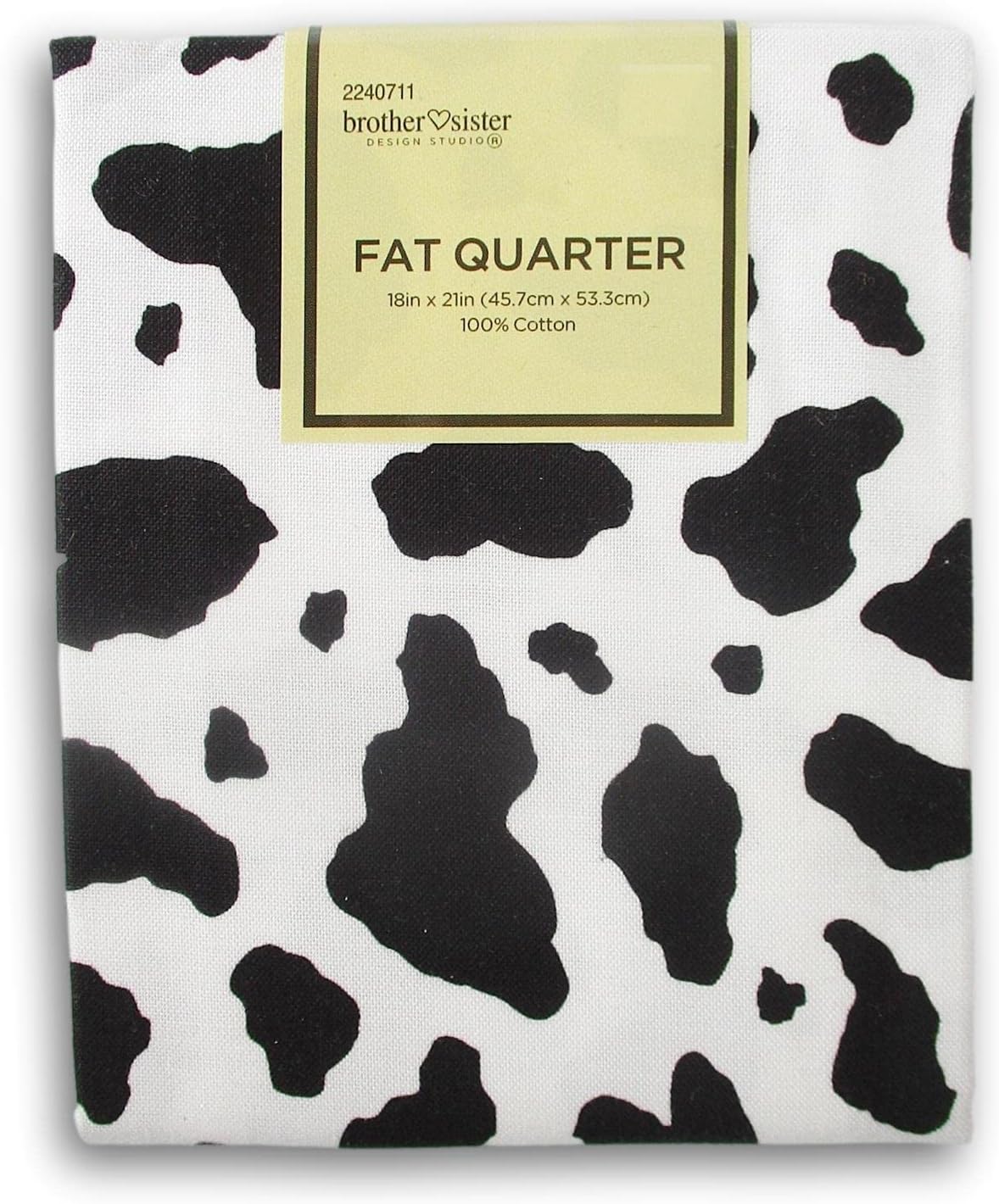 Fat Quarter 100% Cotton for Sewing Crafts - 18 x 21 Inches (Cow Print)