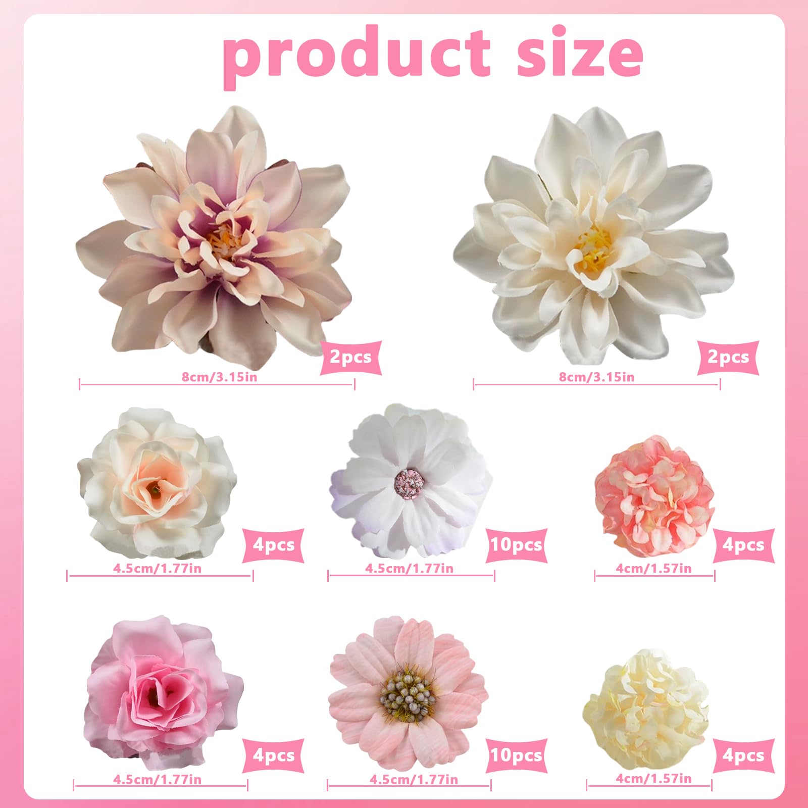 Guyode 40 Pezzi Fiori Artificiali, Multicolore Finti per Decorazioni, Mini Fiori Decorativi Stoffa Artificiali Testa Finta per La Casa di Nozze Ghirlanda (Serie Gialla