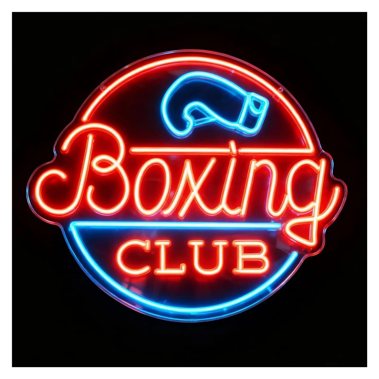 RONGCH Hanging Art Signs Boxing Club Neon Sign Boxing Glove Design for Home Commercial Fitness Center Sports Cool Wall Decor 35x30cm