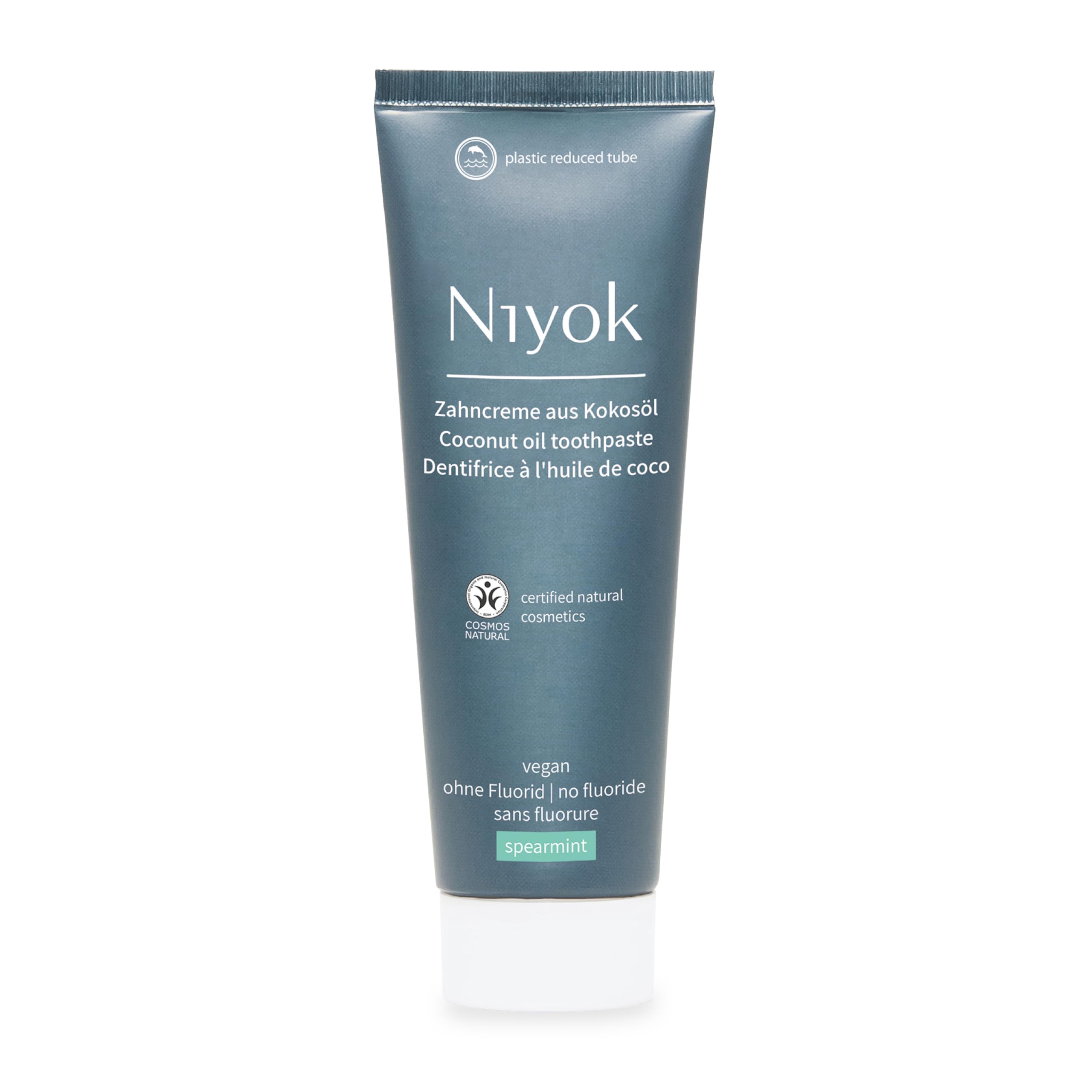 Niyok® Pasta do zębów z ekologicznego oleju kokosowego "Spearmint" (75 ml) • naturalna pasta do zębów do białych zębów • intensywna pielęgnacja i świeżość • chroni dziąsła • bez fluorku i wegańska