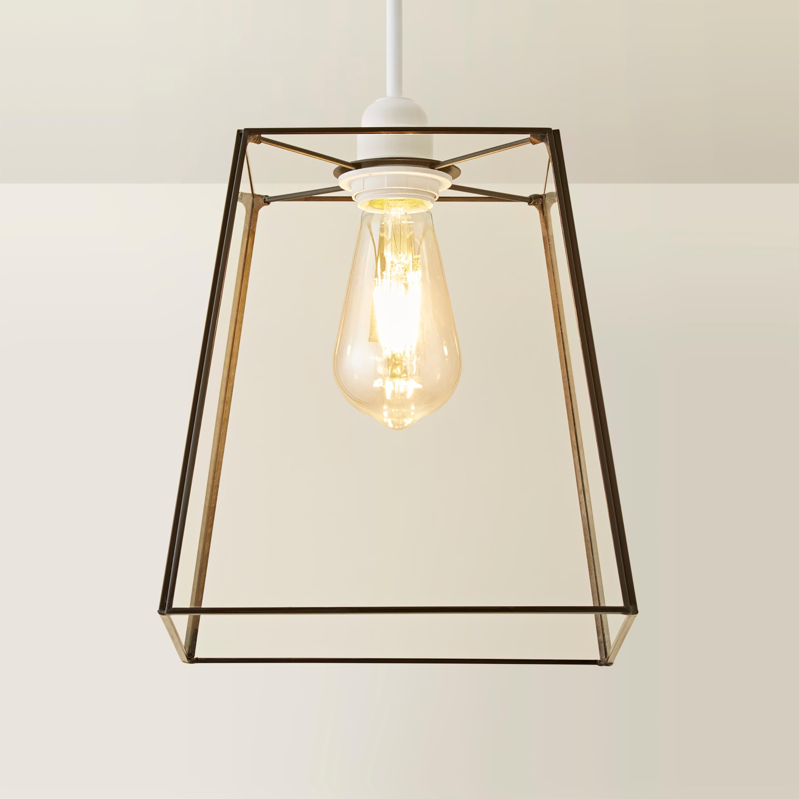 ValueLights Susie Glass Pendant Lantern Case Easy Fit Lamp Shade in Black