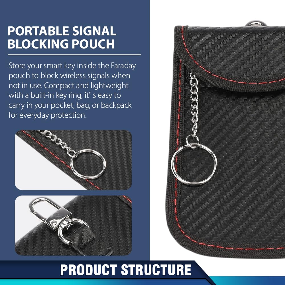 PIT66 Boîte Anti RFID PU 2 Étuis 2 Cartes de Blocage RFID 8,74"×5,24"×4,13"